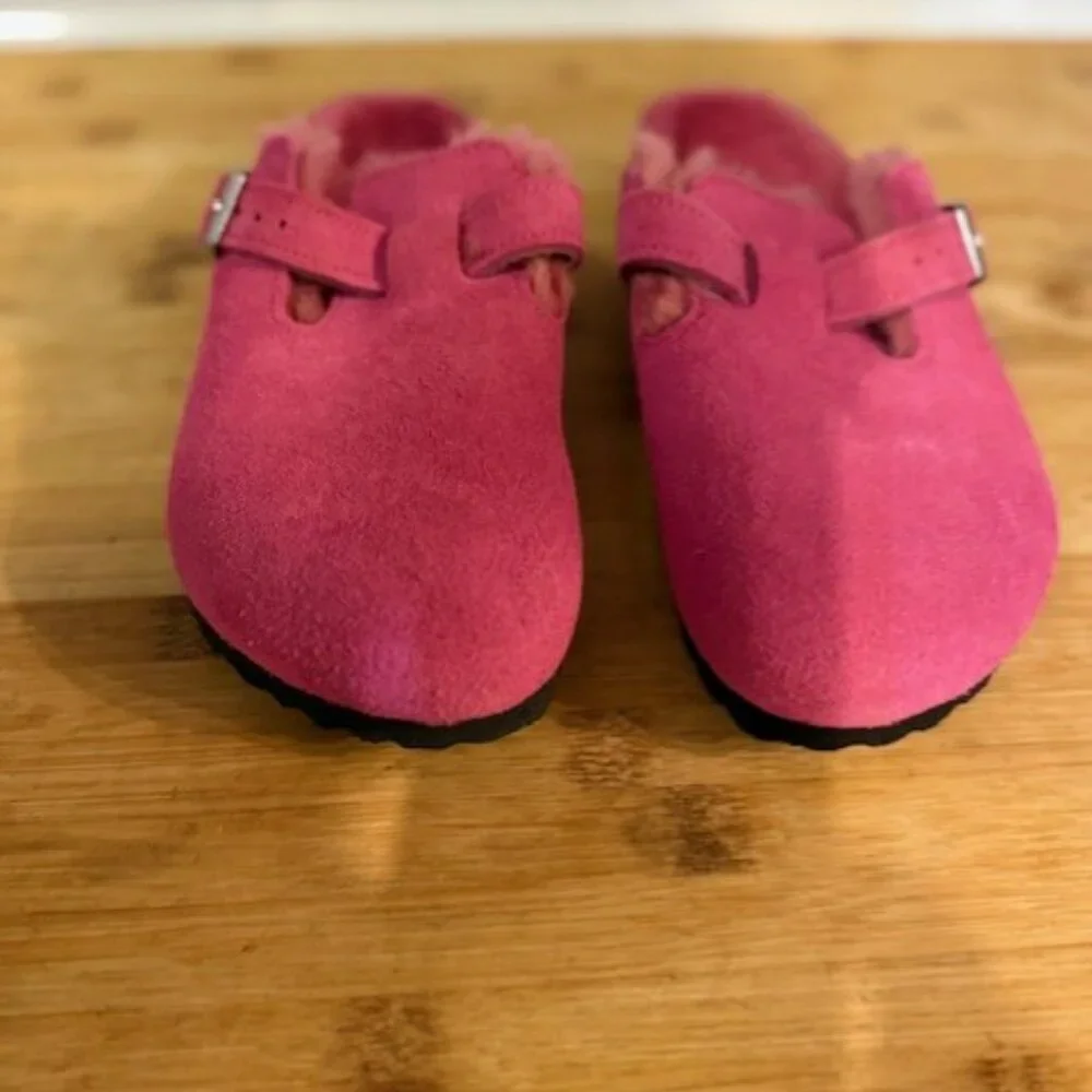 NWOT - Birkenstock Boston Genuine Shearling Lined Clog -  HOT PINK - Picture 5 of 16